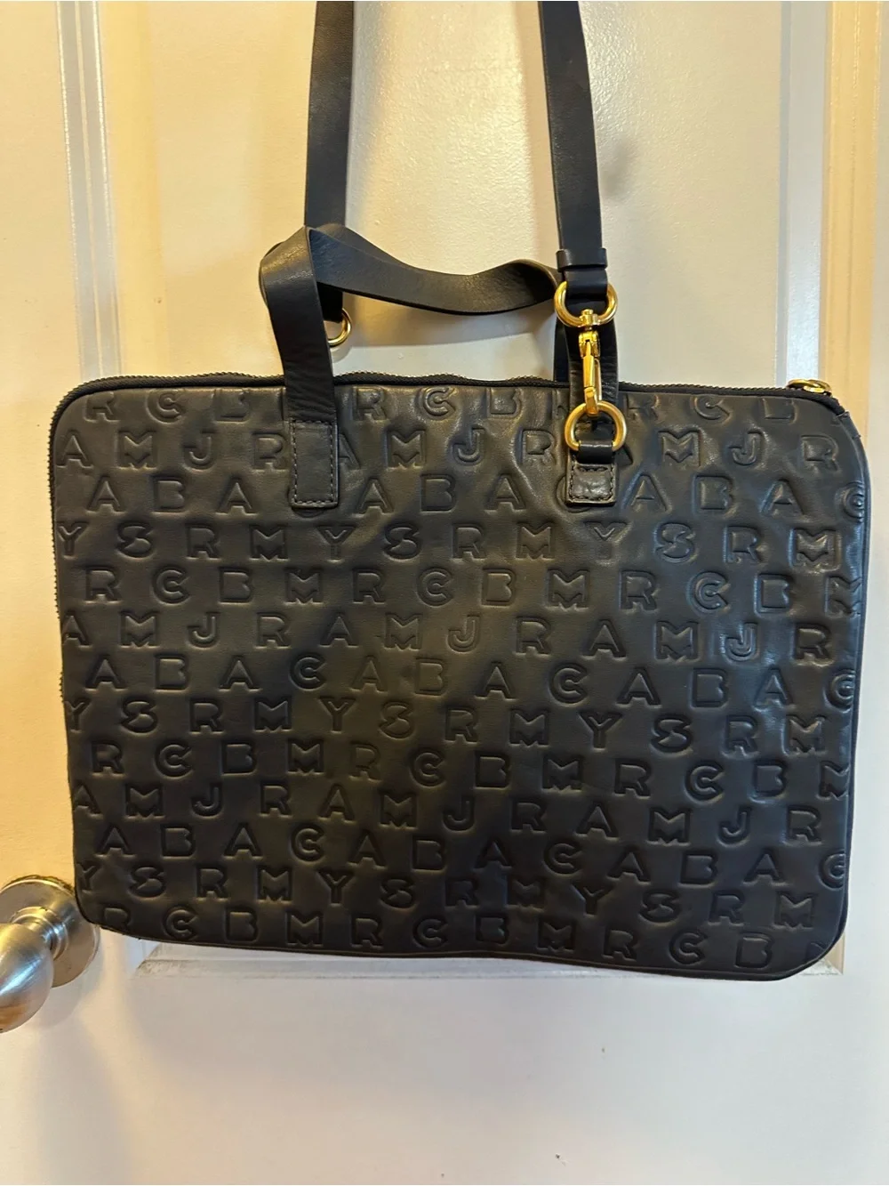 Marc by Marc Jacobs Navy Leather Laptop Bag Briefcase